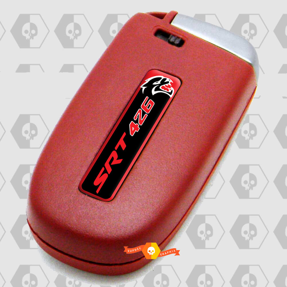 2x SRT 426 Hellcat Challenger/Charger/Durango Key FOB INCLAYS EMBLEME DUSMADO DISCAL
