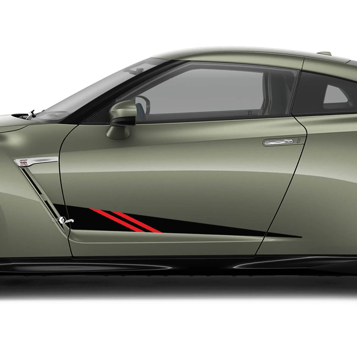 2x Puertas laterales Gráficos Kit de calcomanía para Nissan GT-R

