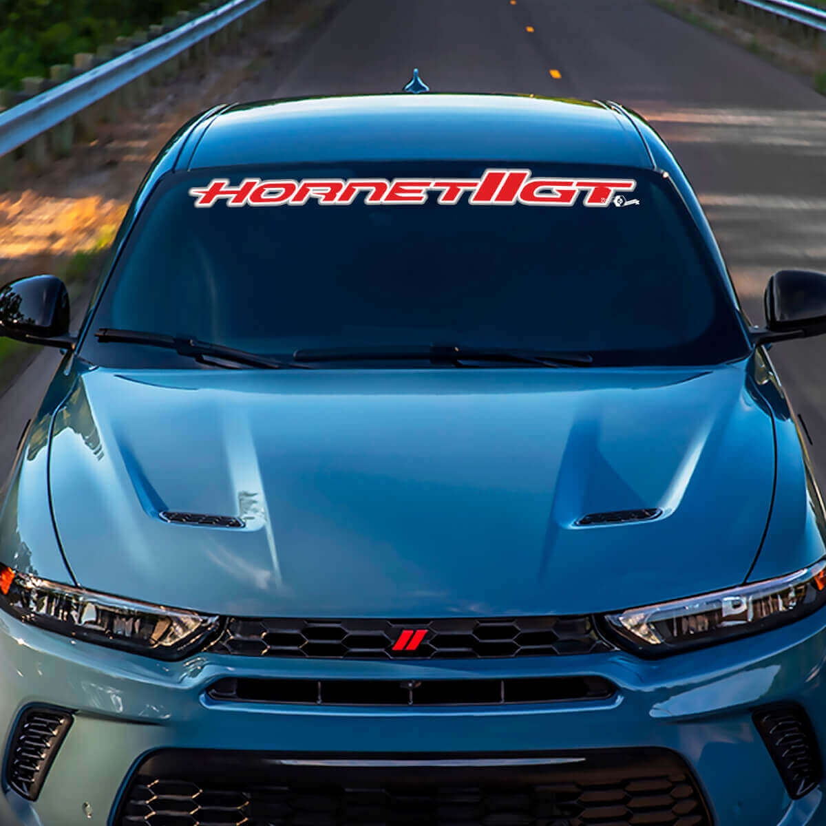 Calcomanía de Letras de Marca con Contorno Hash para Parabrisas Vinilo Gráfico para Dodge GT Hornet