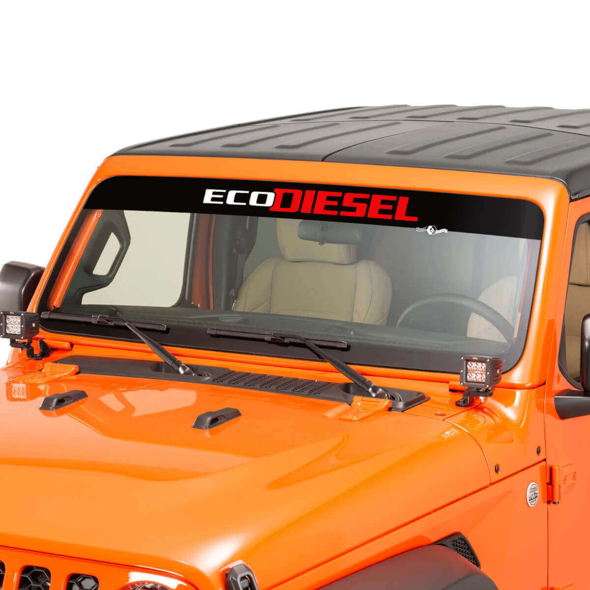Calcomanía de vinilo para parabrisas con letras EcoDiesel para Jeep Wrangler
