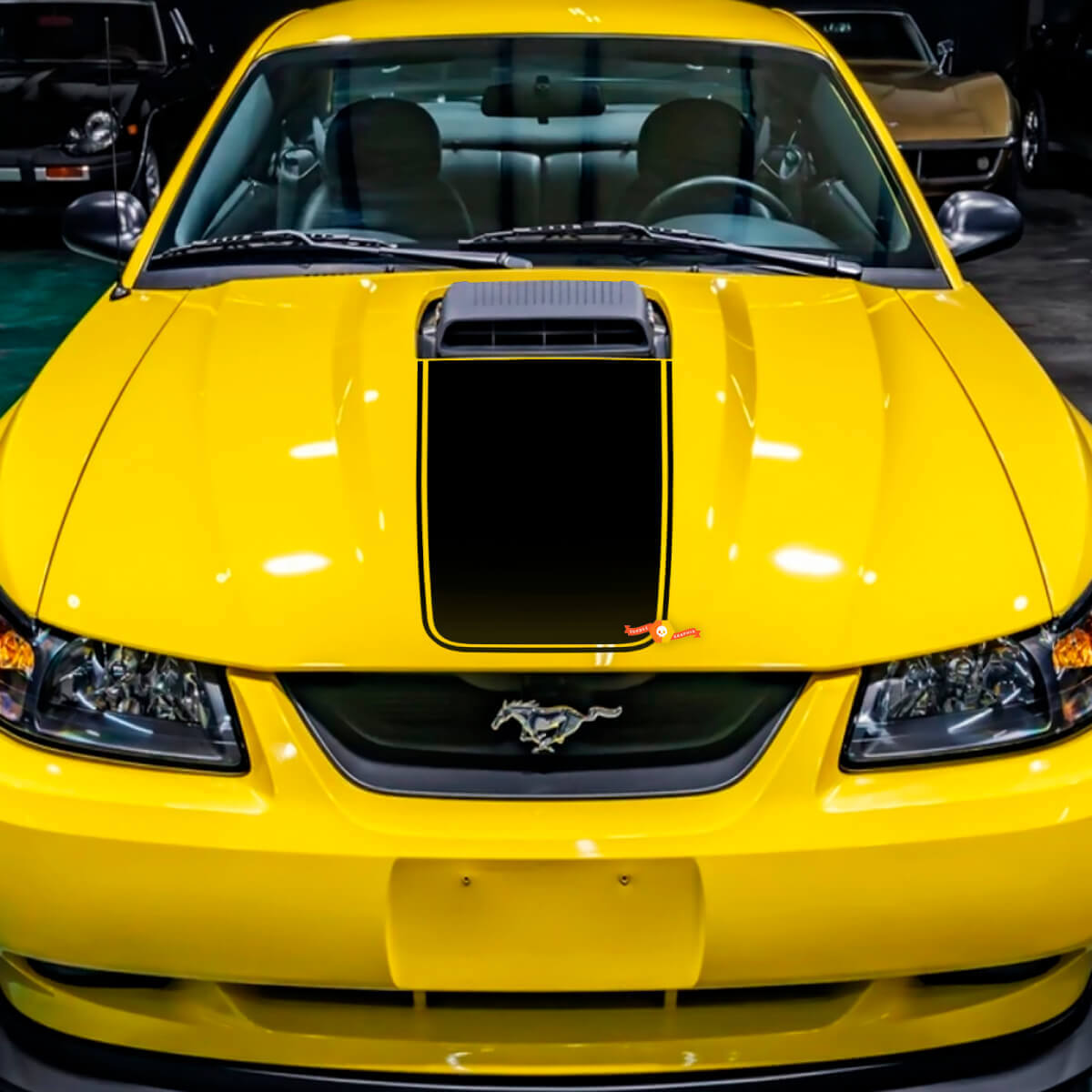 Calcomanía de vinilo para capó 2 para Musclecar Musclecarmodel Mach 1