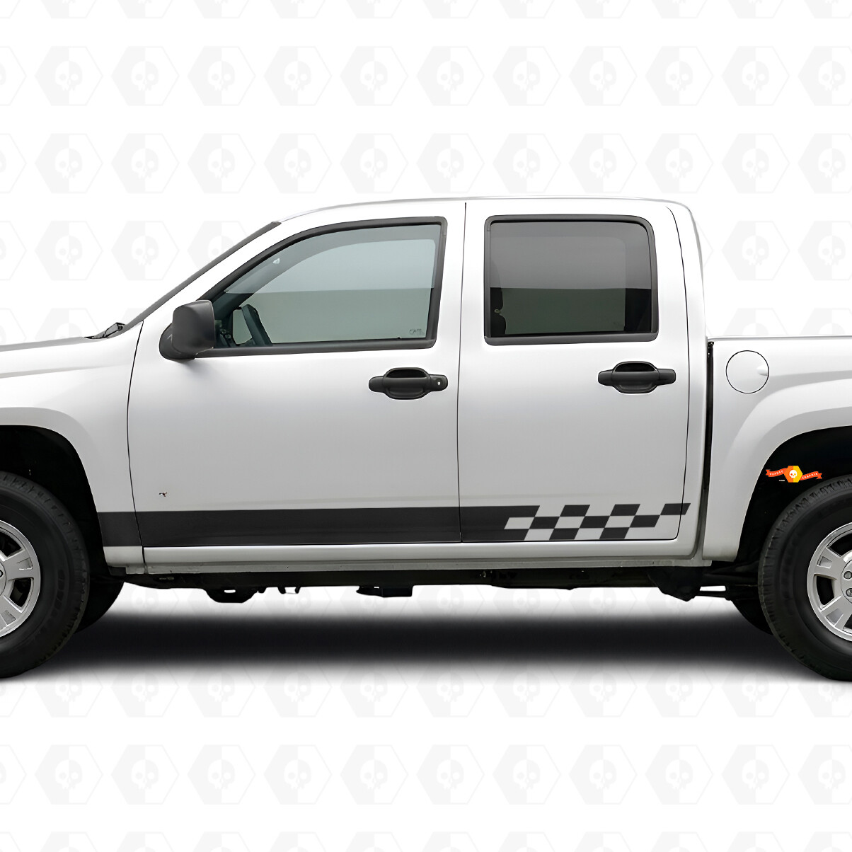 Rayas Vinílicas de Relámpago a Cuadros para Puertas y Paneles Laterales para Chevrolet Colorado 1ª Gen 2004-2012