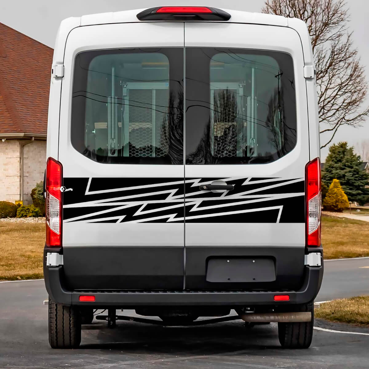 Palabra de calcomanía de vinilo de las puertas traseras de Ford Transit
