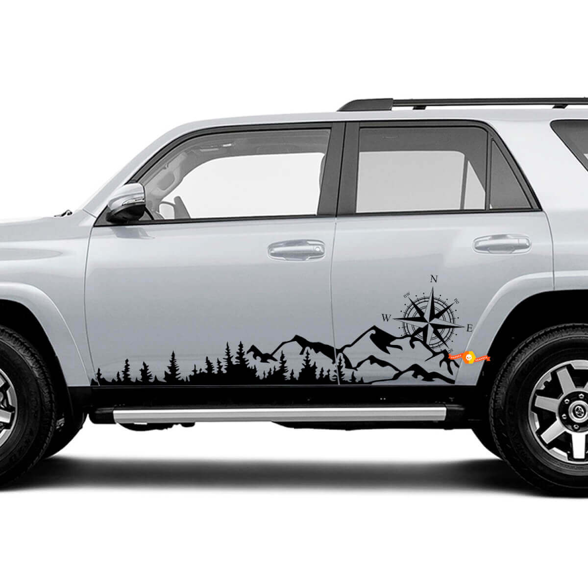 Kit de vinilos laterales Montañas y Brújula para Toyota 4Runner Tacoma Tundra