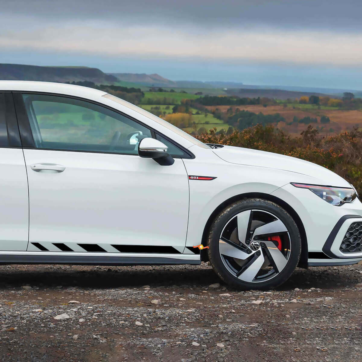 Kit de vinilo adhesivo de franja lateral estilo racing para Volkswagen Golf GTI Clubsport