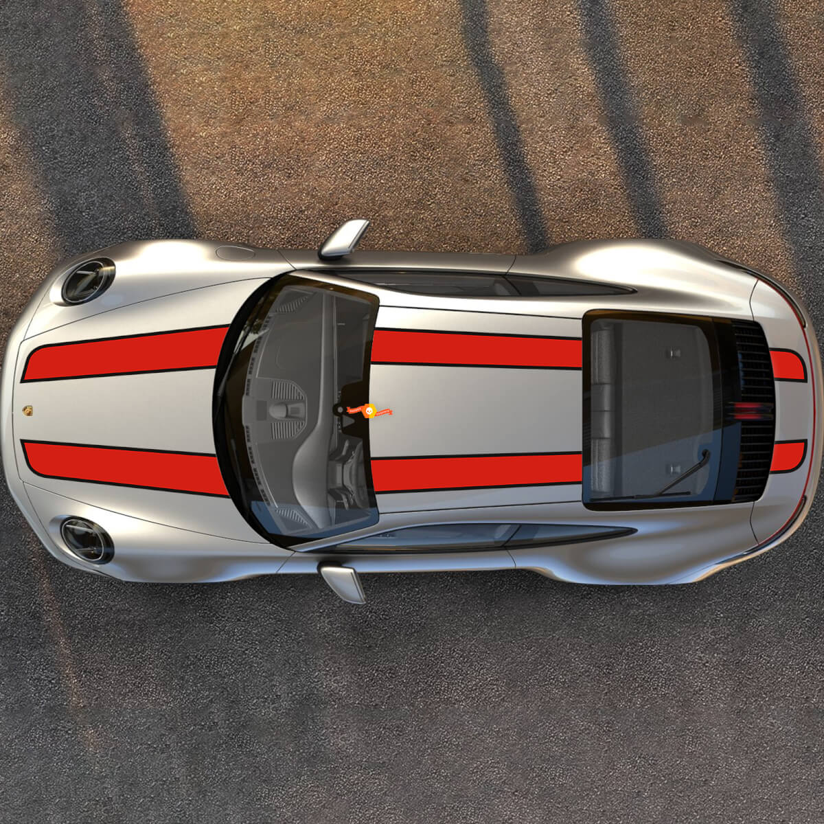 Porsche Carrera Hood Roof Racing Stripes Decalas de calcomanías gráficas
