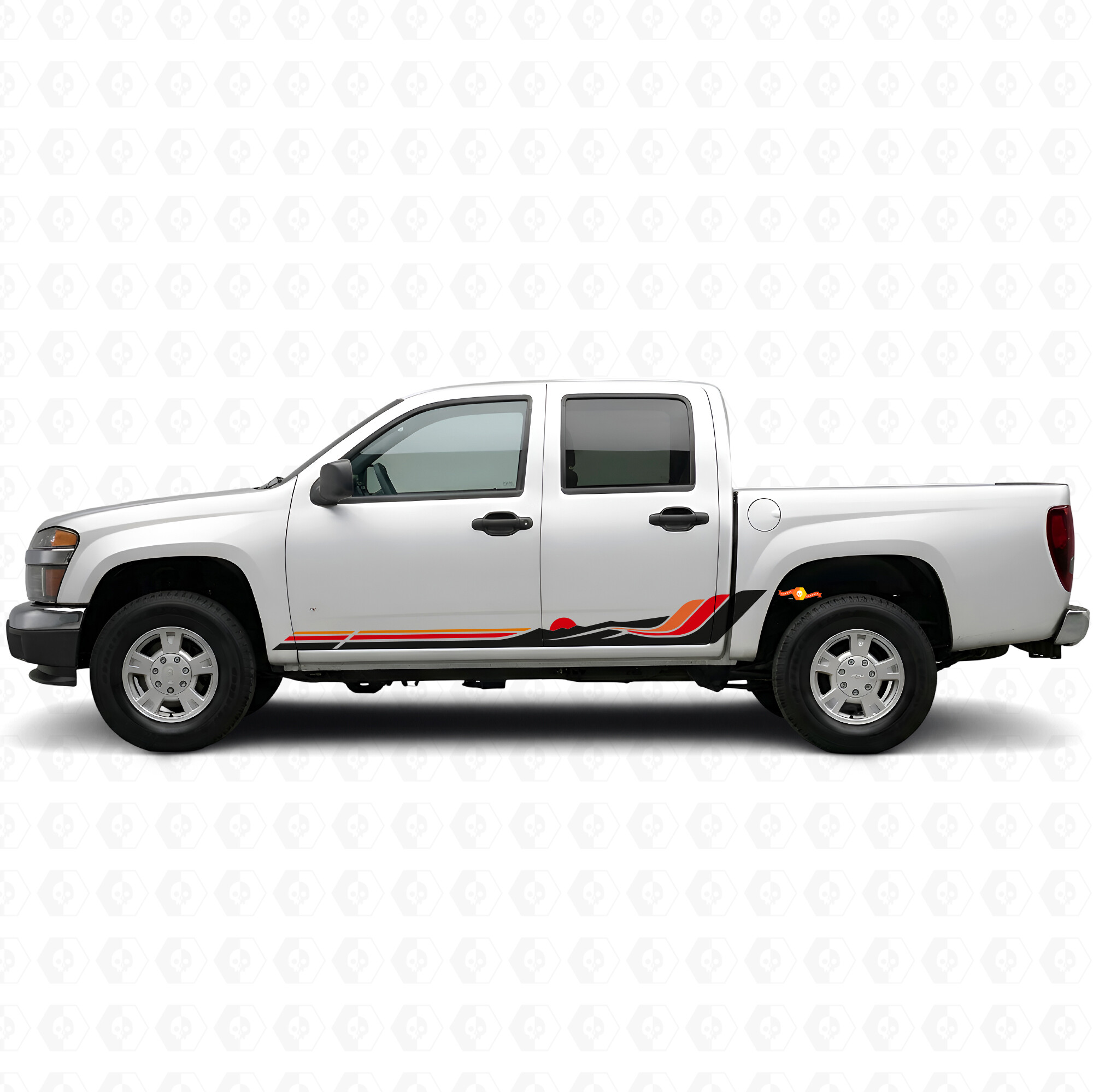 Tiras de Vinilo Retro Mountain Wave para Puertas y Paneles Laterales para Chevrolet Colorado 1.ª Generación 2004-2012