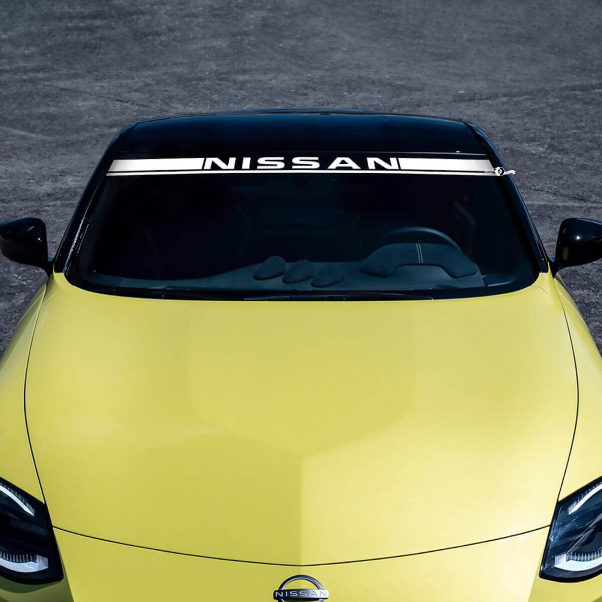 Calcomanía adhesiva de vinilo con letras y rayas para parabrisas Nissan Z Sport