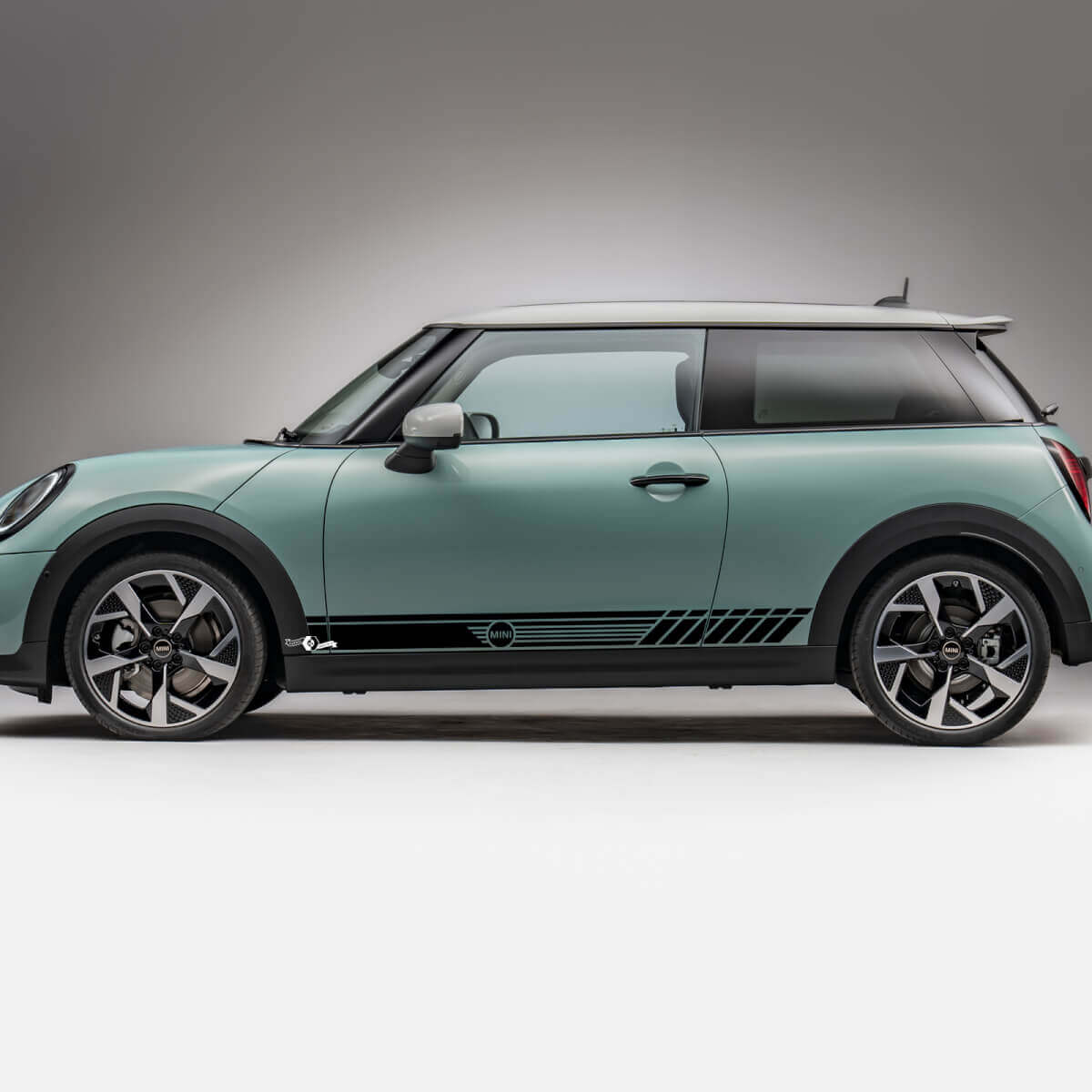 Dispal de gráficos de rayas de carreras laterales para Mini Cooper S
