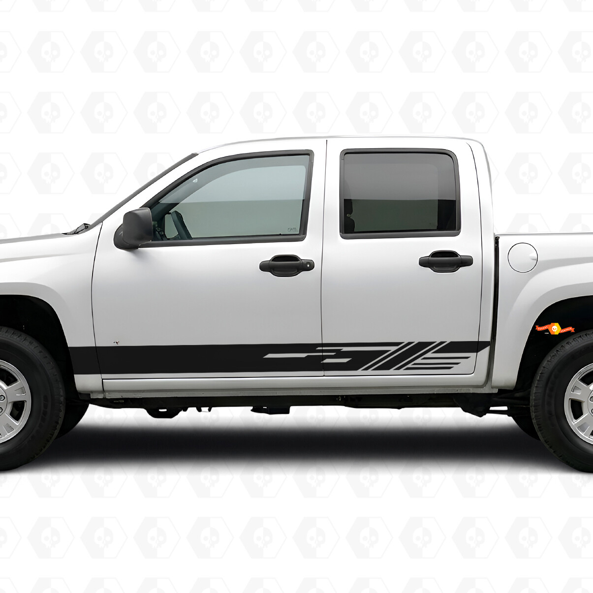 Franjas de vinilo diagonales para puertas y paneles laterales para Chevrolet Colorado 1ª generación 2004-2012