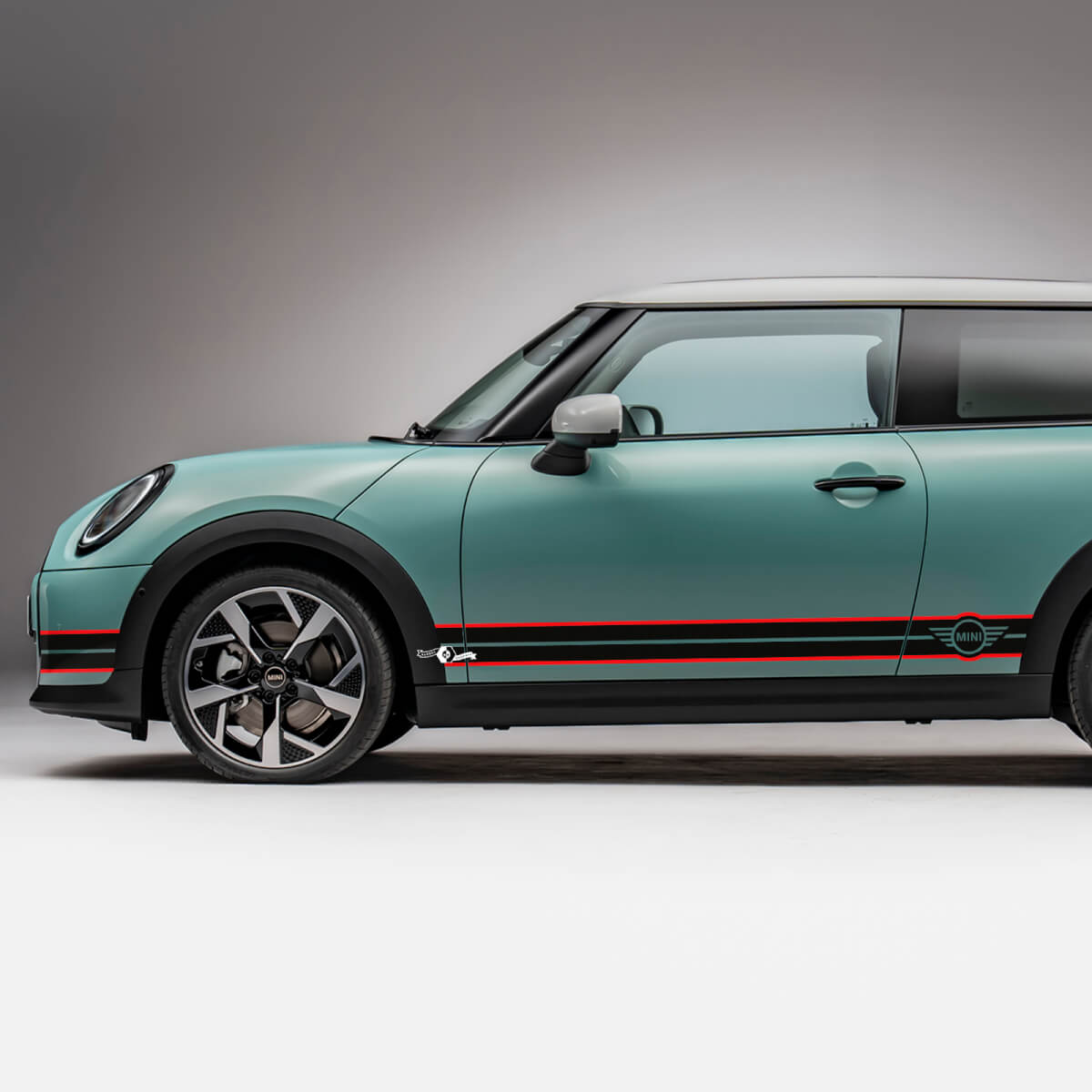 Carreras laterales de 2 colores Decal de gráficos de rayas para Mini Cooper S
