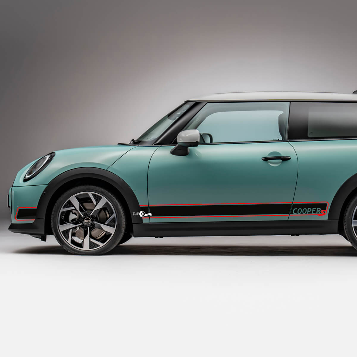 Carreras laterales de 2 colores Decal de gráficos de rayas para Mini Cooper S 2
