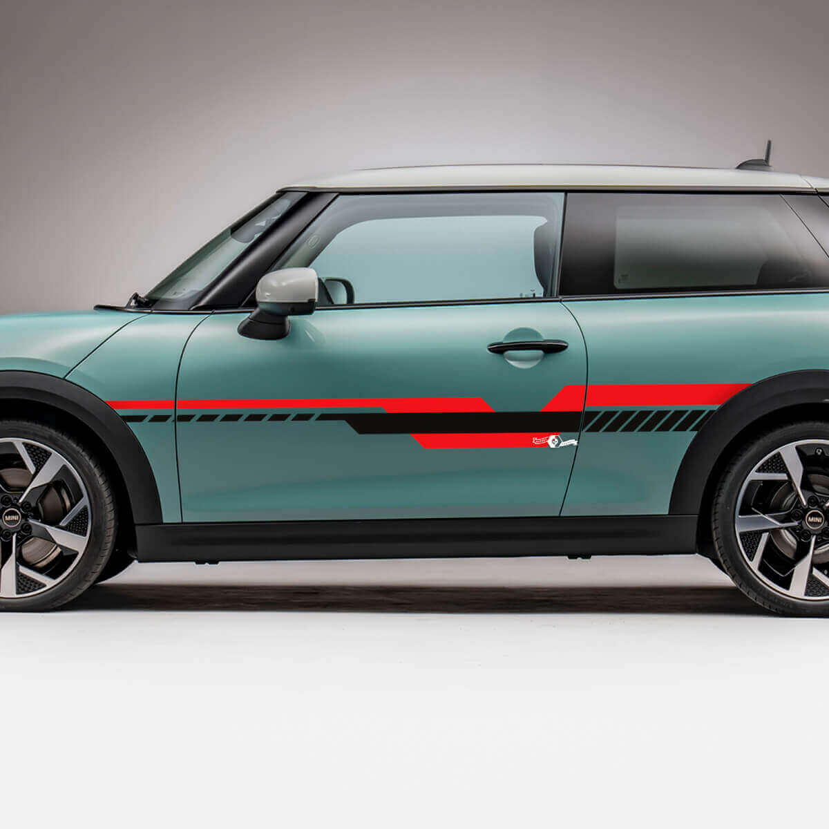 Pegatinas gráficas de franjas laterales geométricas para Mini Cooper S