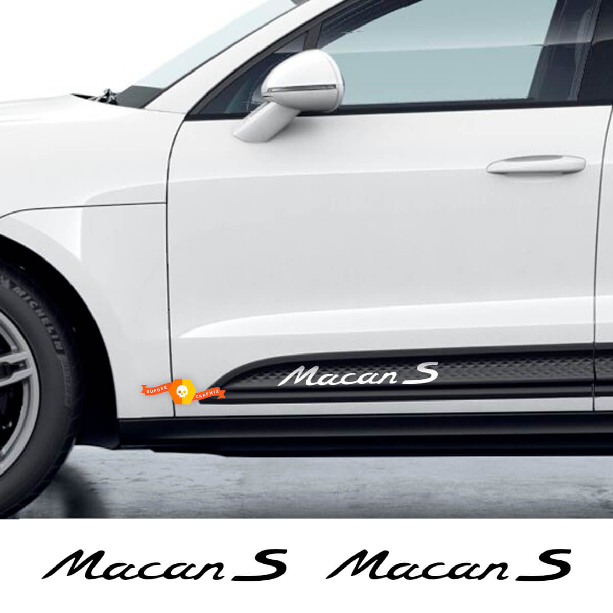 Combinar pegatinas de Porsche Macan Porsche Puertas laterales de calcomanía lateral
