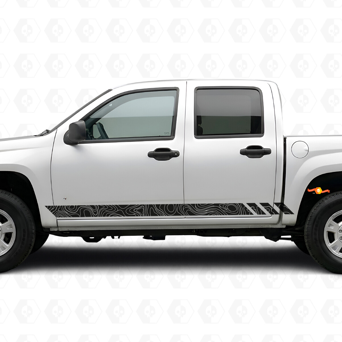 Bandas de vinilo topográficas para puertas y paneles de estribo para Chevrolet Colorado 1ª generación 2004-2012