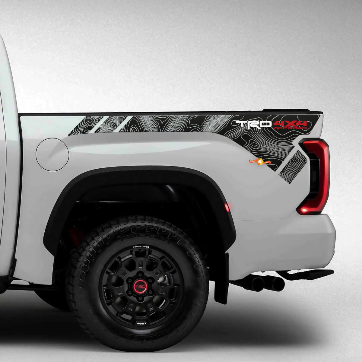 Calcomanías de vinilo estilo topográfico TRD para la cabecera de Toyota Tundra