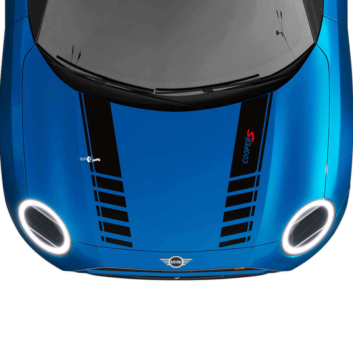Kit de vinilos de franjas dobles para capó de competición para MINI Cooper S