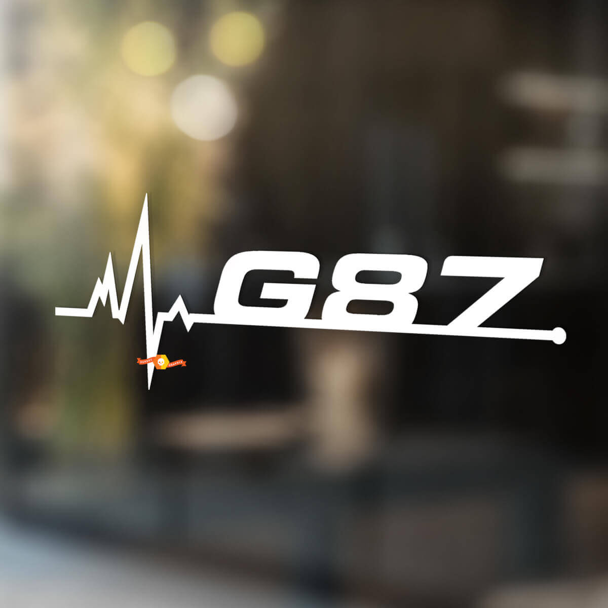 BMW G87 está en mi corazón de corazón de la ventana de pulso de mi corazón calcomanías gráficas
