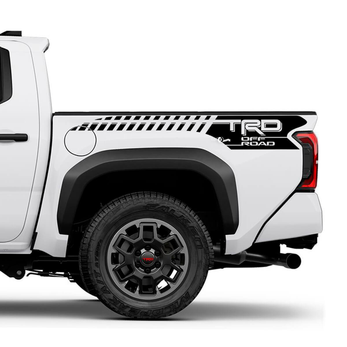 Calcomanía Adhesiva de Vinilo con Franjas Estroboscópicas Off-Road TRD para el Lado de la Caja de Toyota Tacoma