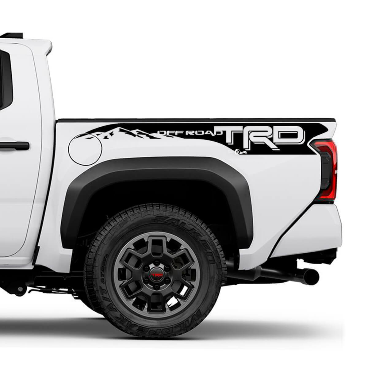 Calcomanías adhesivas de franjas laterales TRD off Road Mountains para cama de camioneta Toyota Tacoma