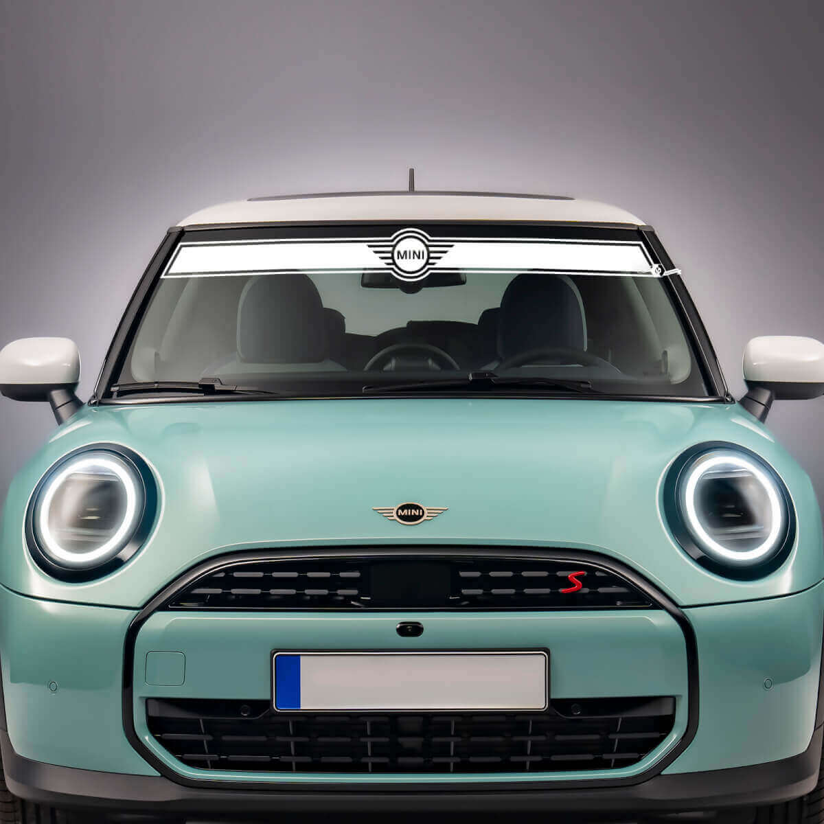 Pegatina de calcomanía de gráficos de vinilo de parabrisas para mini cooper s
