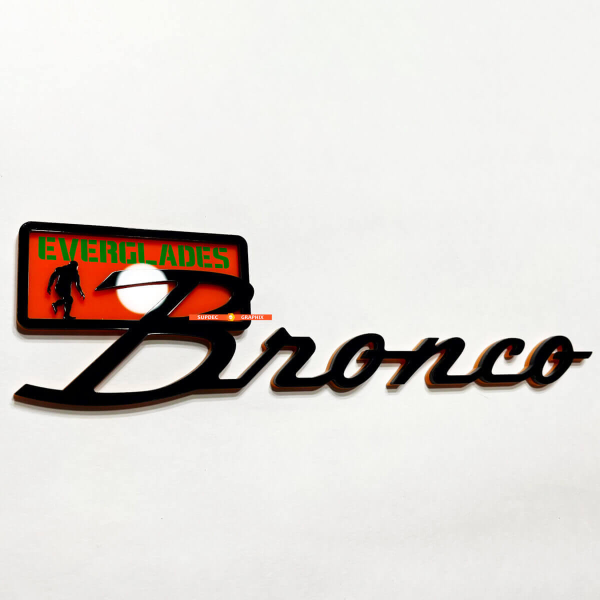 Bronco Everglades Insignias Fender Emblema 3d Insignia Negra Vs Naranja
