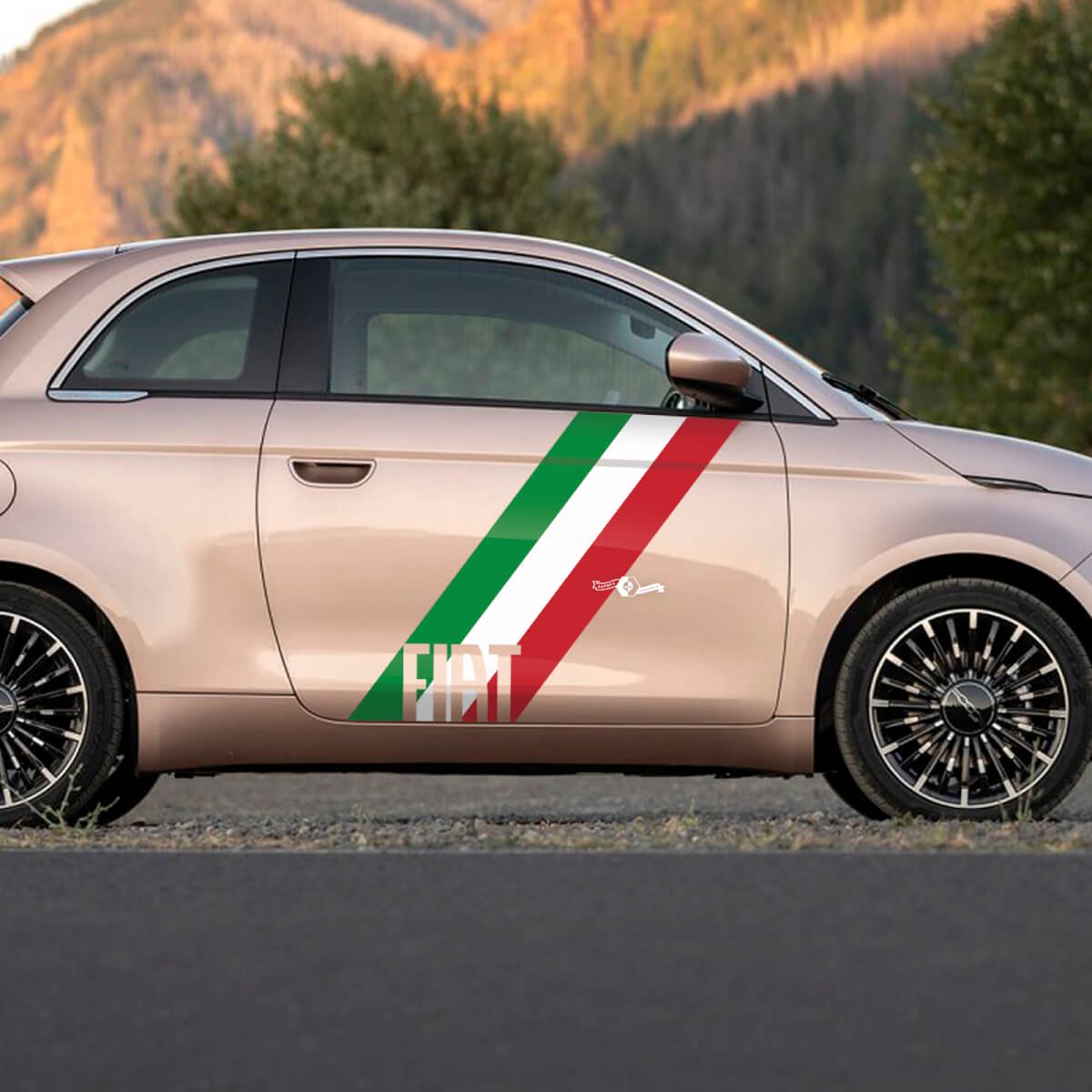 Rayas gráficas de calcomanía de calcomanía de calcomanía para la puerta para Fiat 500
