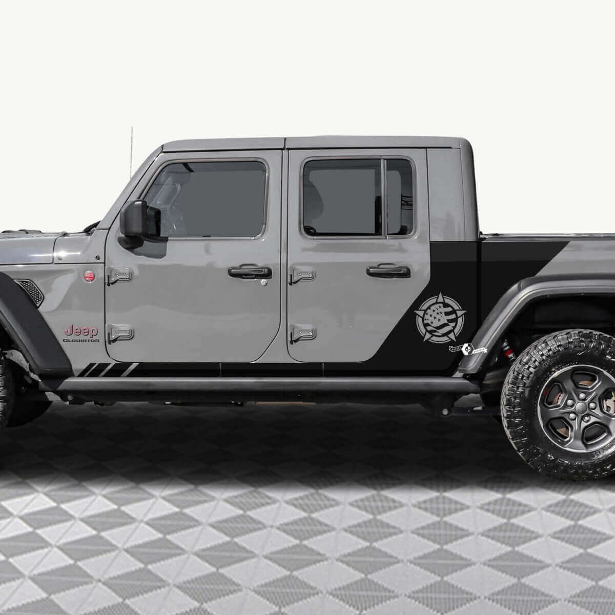 Calcomanía de vinilo de la bandera de estrella militar de EE. UU. para las puertas traseras laterales que se ajusta al Jeep Gladiator 2
