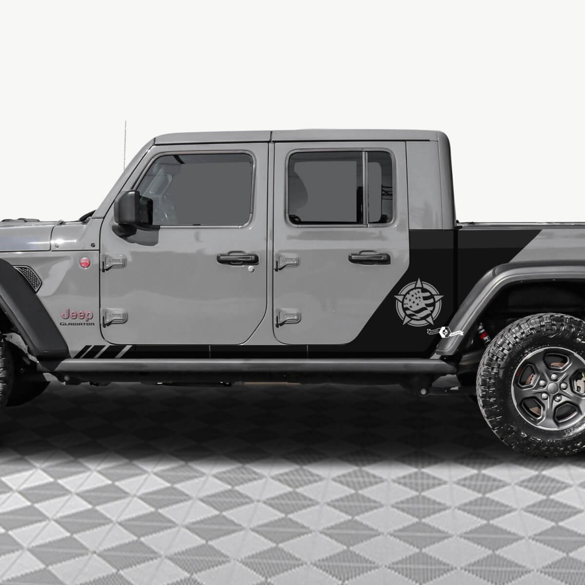 Estrella militar EE. UU. Puertas laterales traseras Pegatina de calcomanía de vinilo Jeep Gladiator 2
