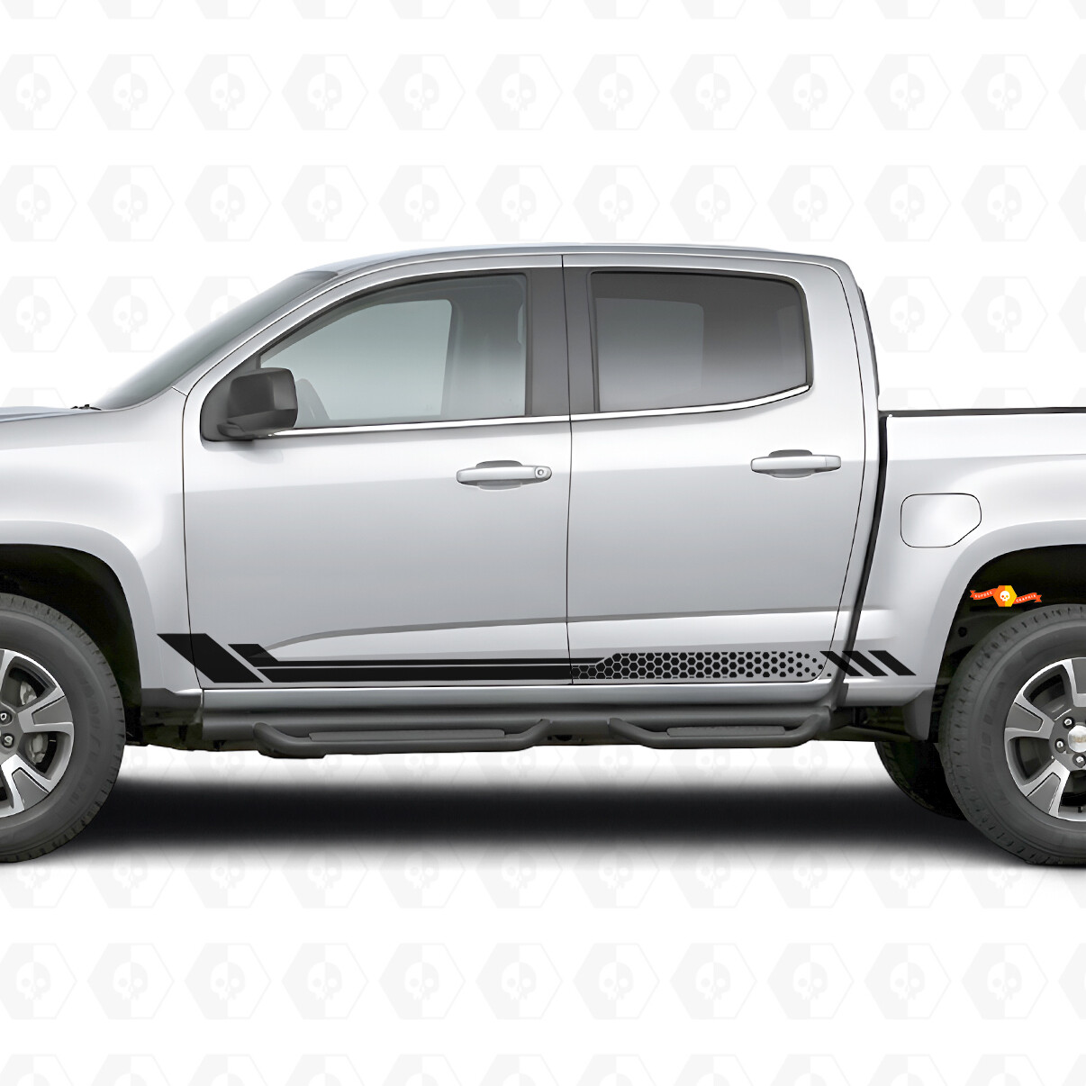 Tiras de vinilo con patrón de panal para puertas y paneles laterales para Chevrolet Colorado 2ª generación 2015-2022