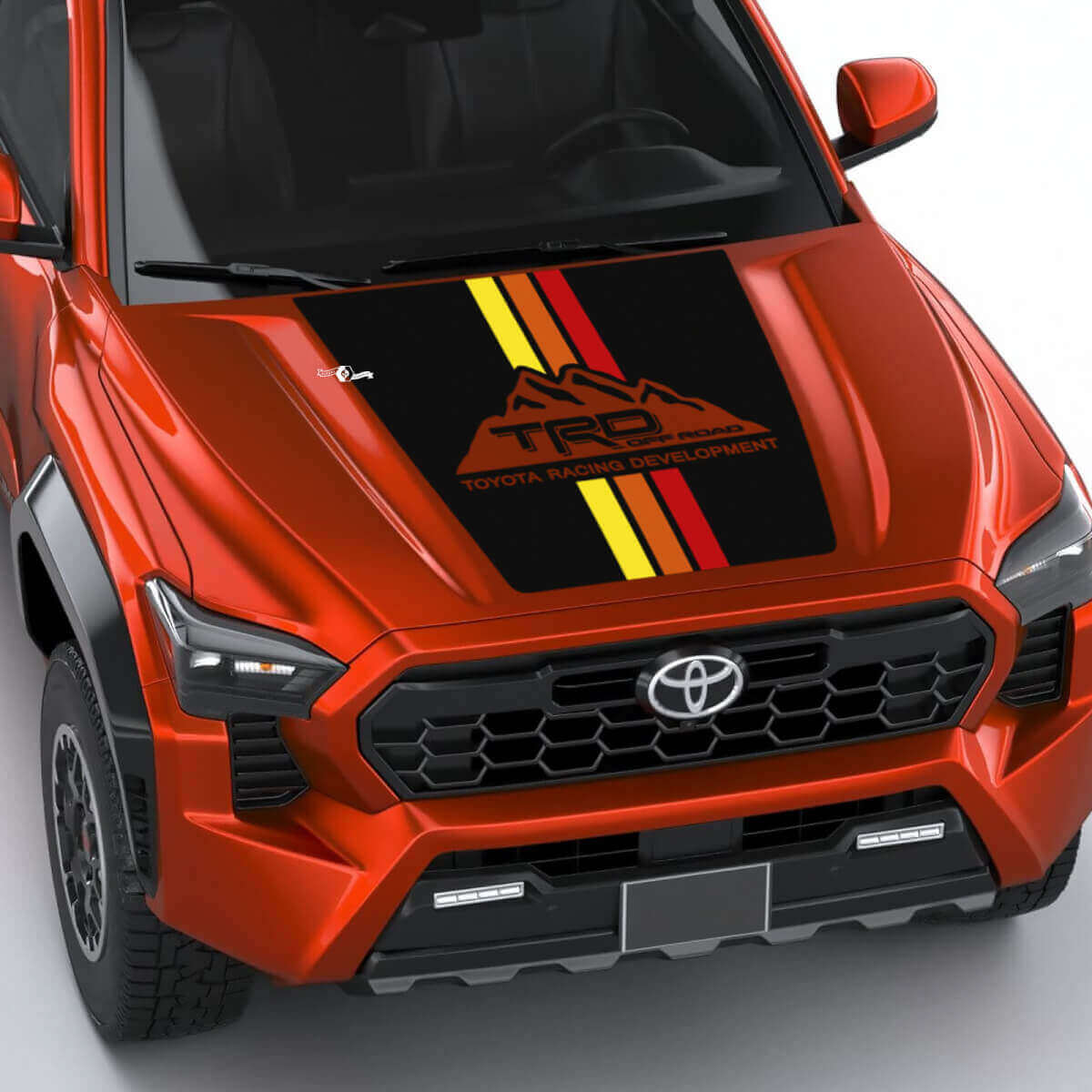 Pegatina de calcomanía de capucha de rayas retro de montañas TRD para Toyota Tacoma 4th Gen
