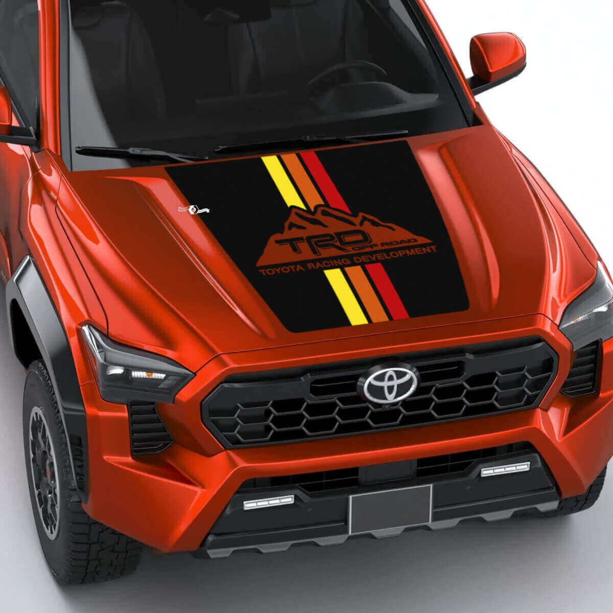 Pegatina Calcomanía Capó Rayas Retro Vintage TRD Mountains 2 para Toyota Tacoma 4ª Gen
