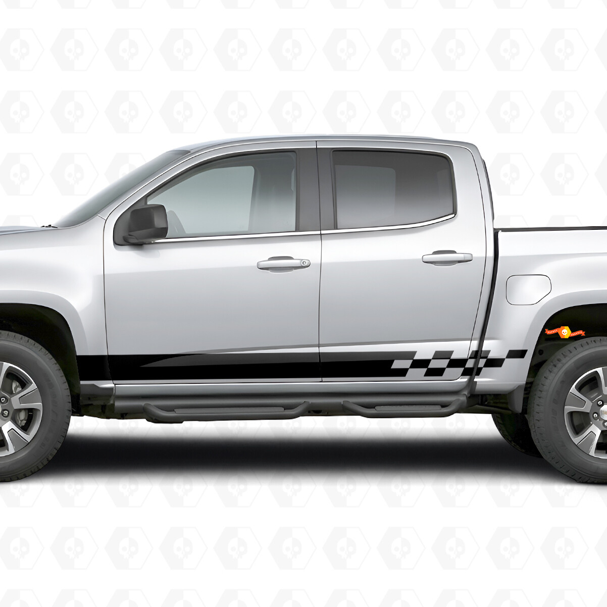 Vinilos a Rayas de Rayo a Cuadros para Puertas y Paneles Laterales para Chevrolet Colorado 2ª Gen 2015-2022
