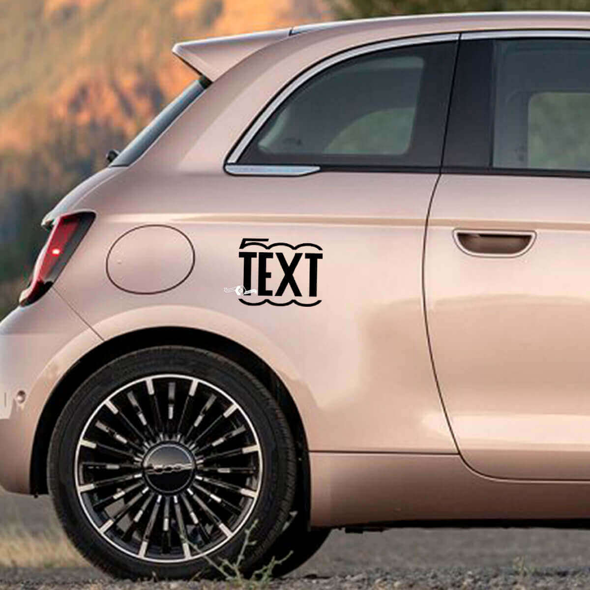 Calcomanía de texto personalizado Gráficos laterales para Fiat 500 2