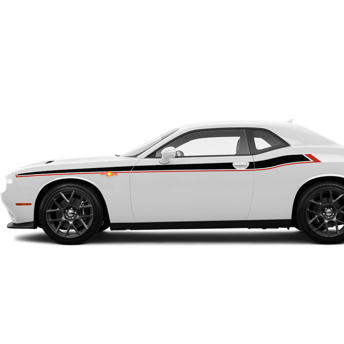 Dos colores Rayas de Acento Lateral Calcomanías Pegatinas para Dodge Challenger
