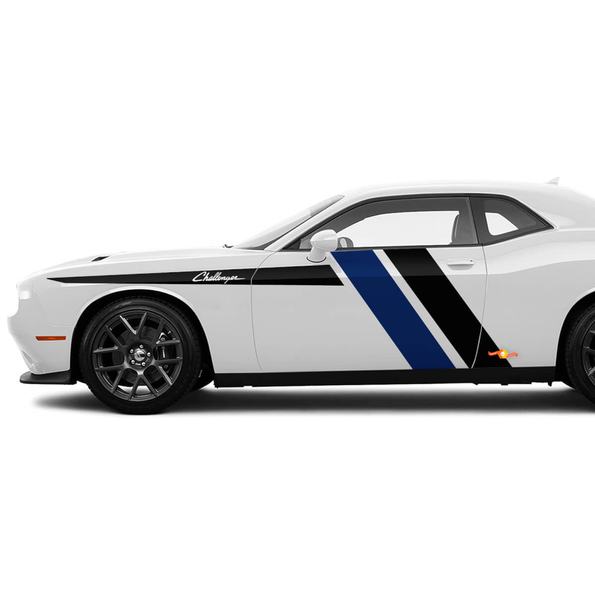 Dos colores Rayas Laterales Acento Calcomanías Pegatinas Para Dodge Challenger
