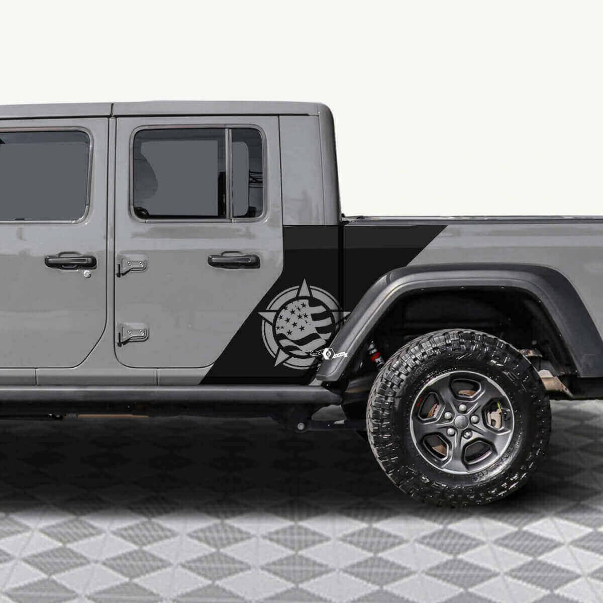Kit de pegatinas laterales de vinilo con bandera de EE.UU. Military Star para Jeep Gladiator