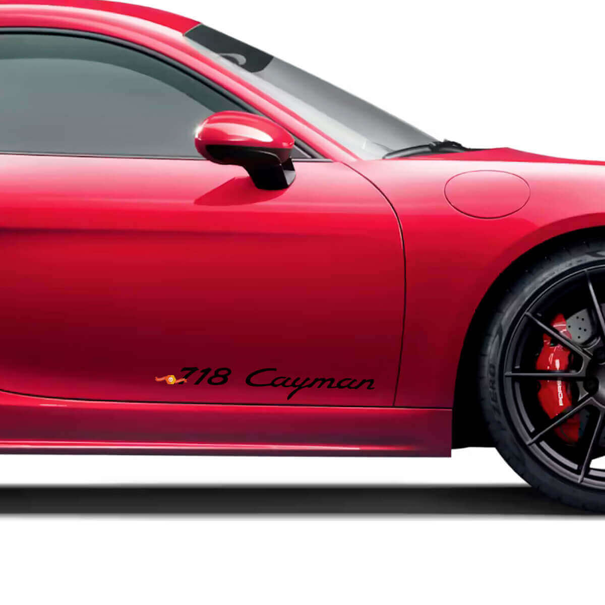 Calcomanía de Letras y Rayas Laterales Cayman para Porsche 718 Cayman