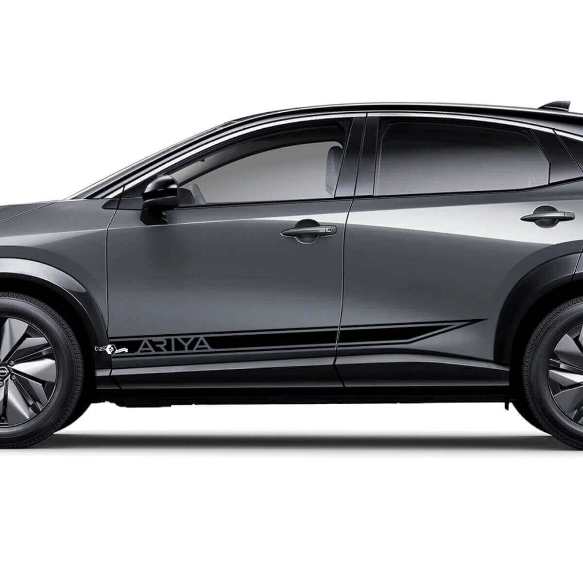 Calcomanía de gráficos con franjas de acento y logotipo de carreras afiladas para Nissan ARIYA
