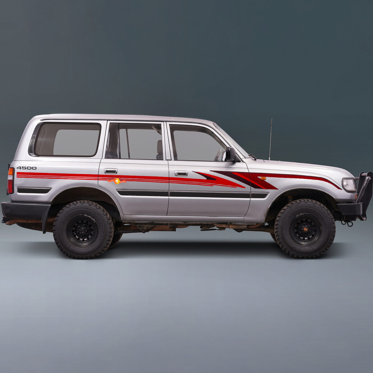 Gráficos retro de costado calcomanías pegatinas para Toyota Land Cruiser LC80 Serie 1995
