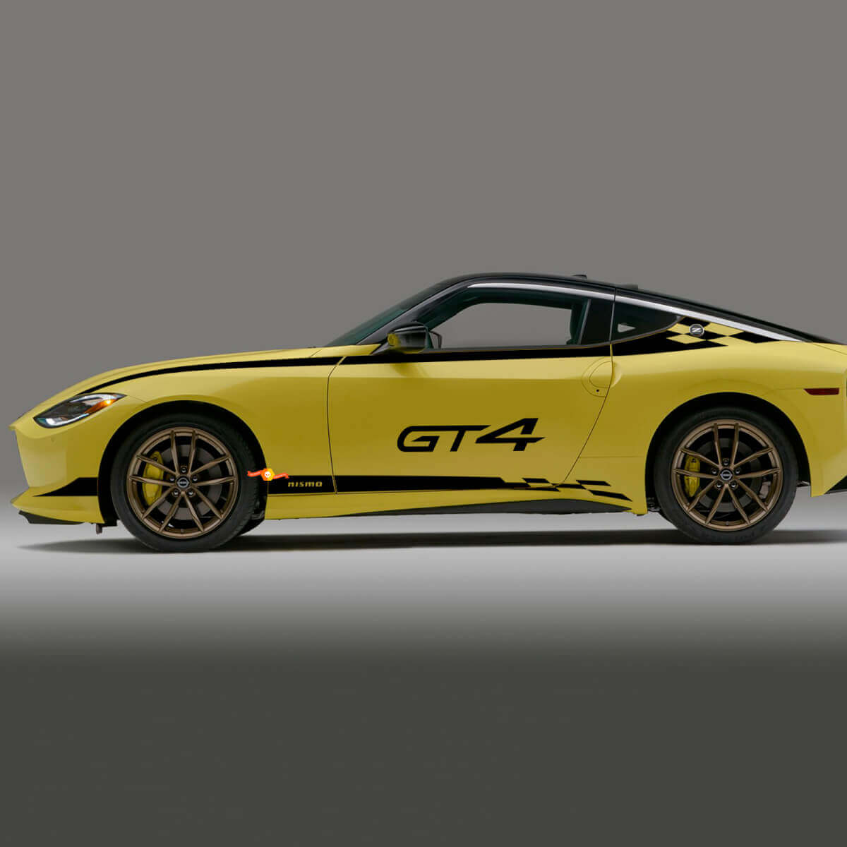 Kit completo de calcomanías de rayas a cuadros laterales Nismo para Nissan Z GT4
