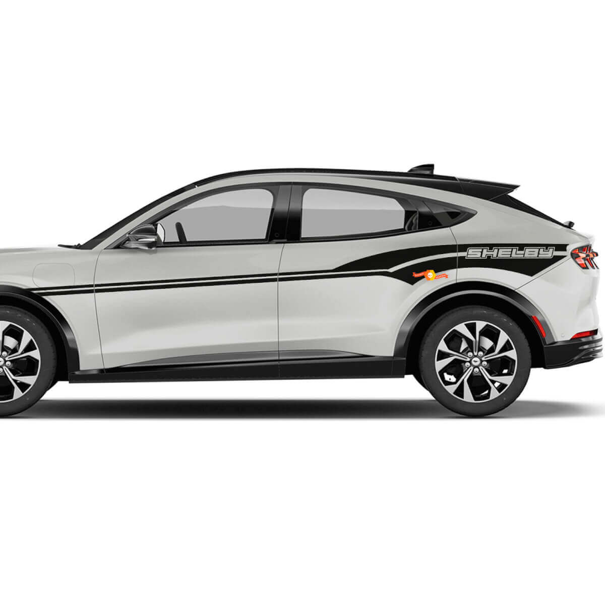 Par de rayas de acento MACH E, calcomanías de vinilo para la puerta lateral del Ford Mustang MACH-E
