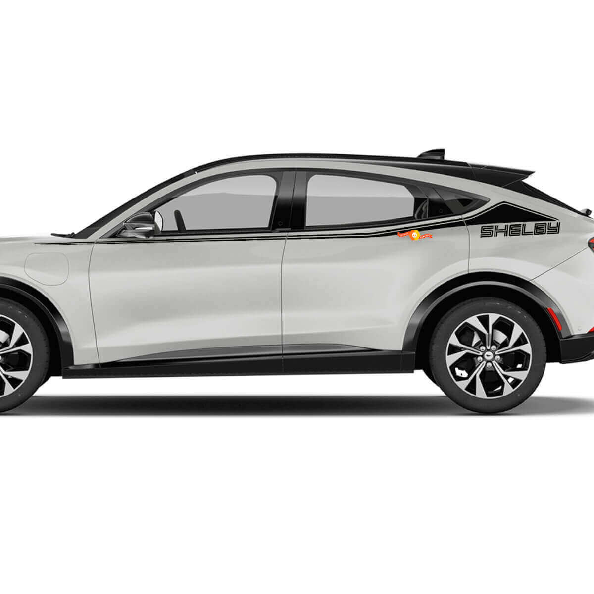 Par de franjas de acento Shelby para puerta lateral, calcomanías de vinilo para Ford Mustang MACH-E
