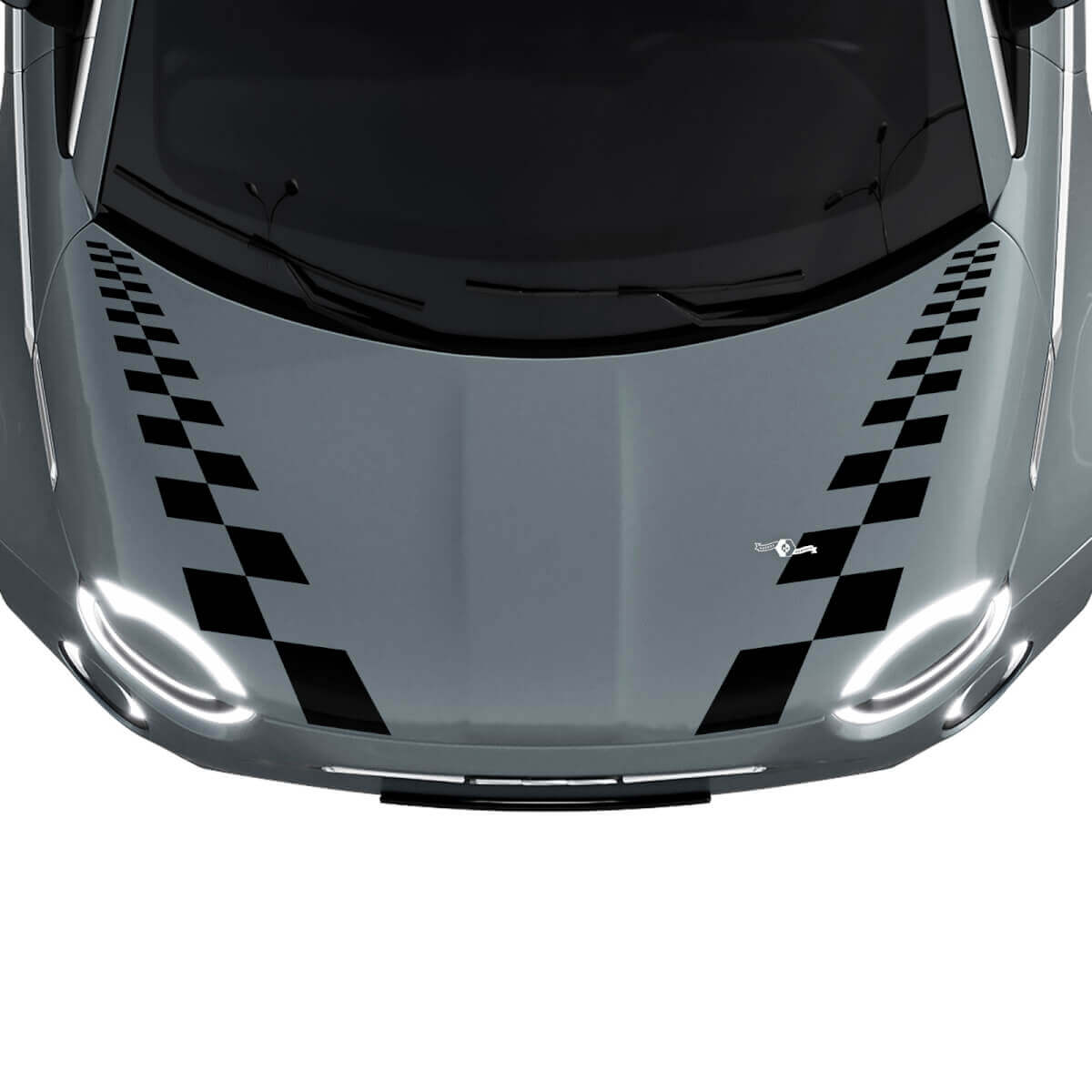 500 Calcomanías de rayas a cuadros para capó Dual para Fiat 500
