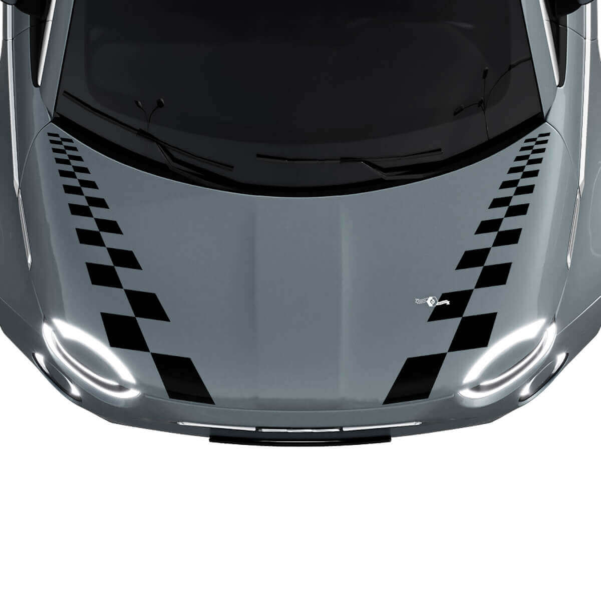 500 Calcomanías de rayas a cuadros para capó Dual para Fiat 500
