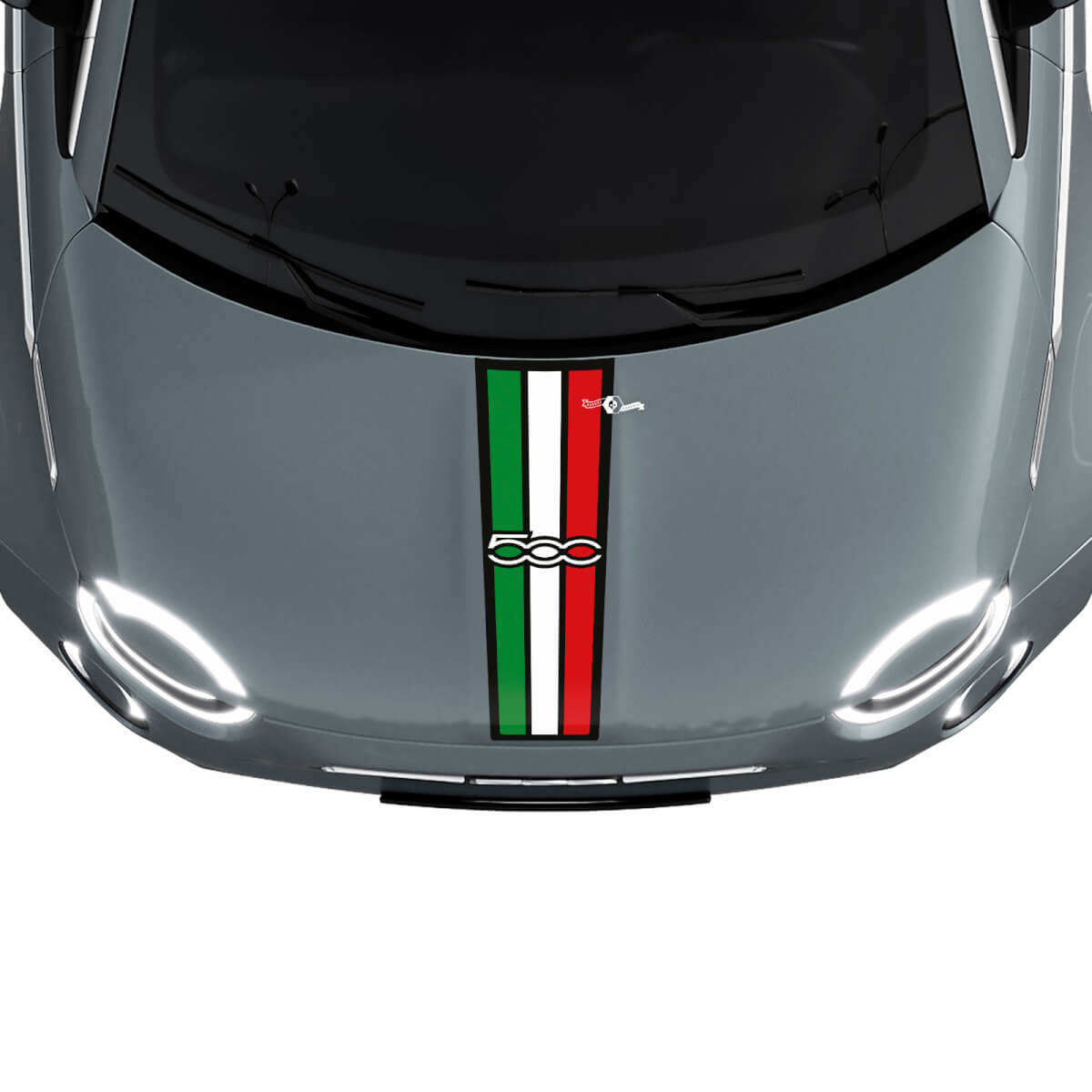 500 Franjas de la Bandera Tri Color Calcomanía de Rayas para el Capó para Fiat 500
