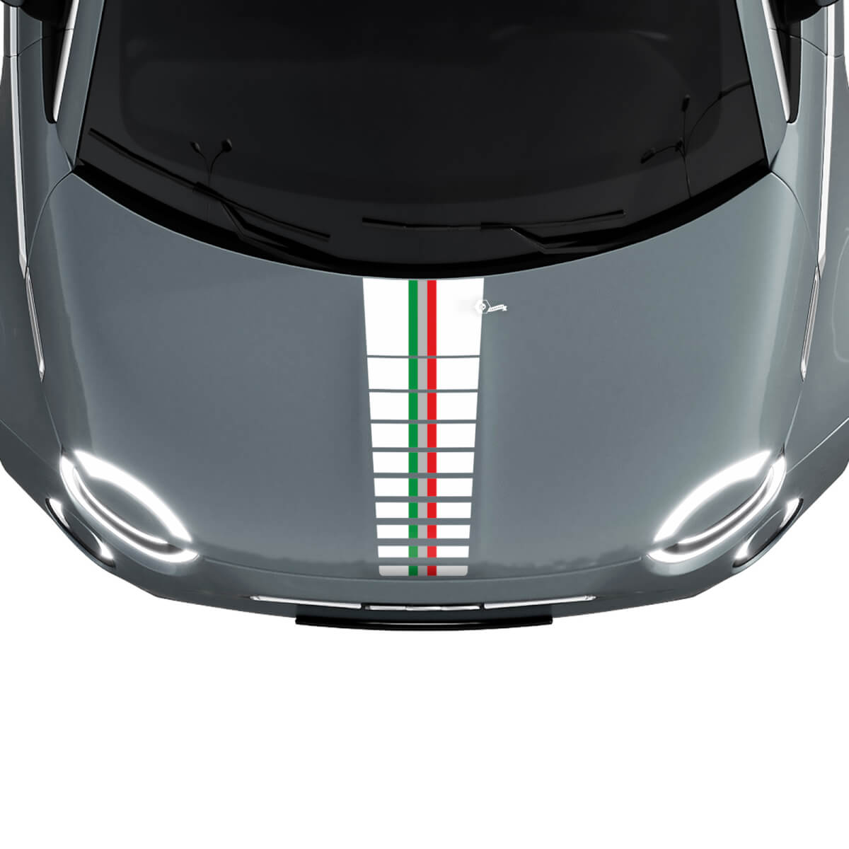 Calcomanía de franja de capó de bandera de tres franjas para Fiat 500
