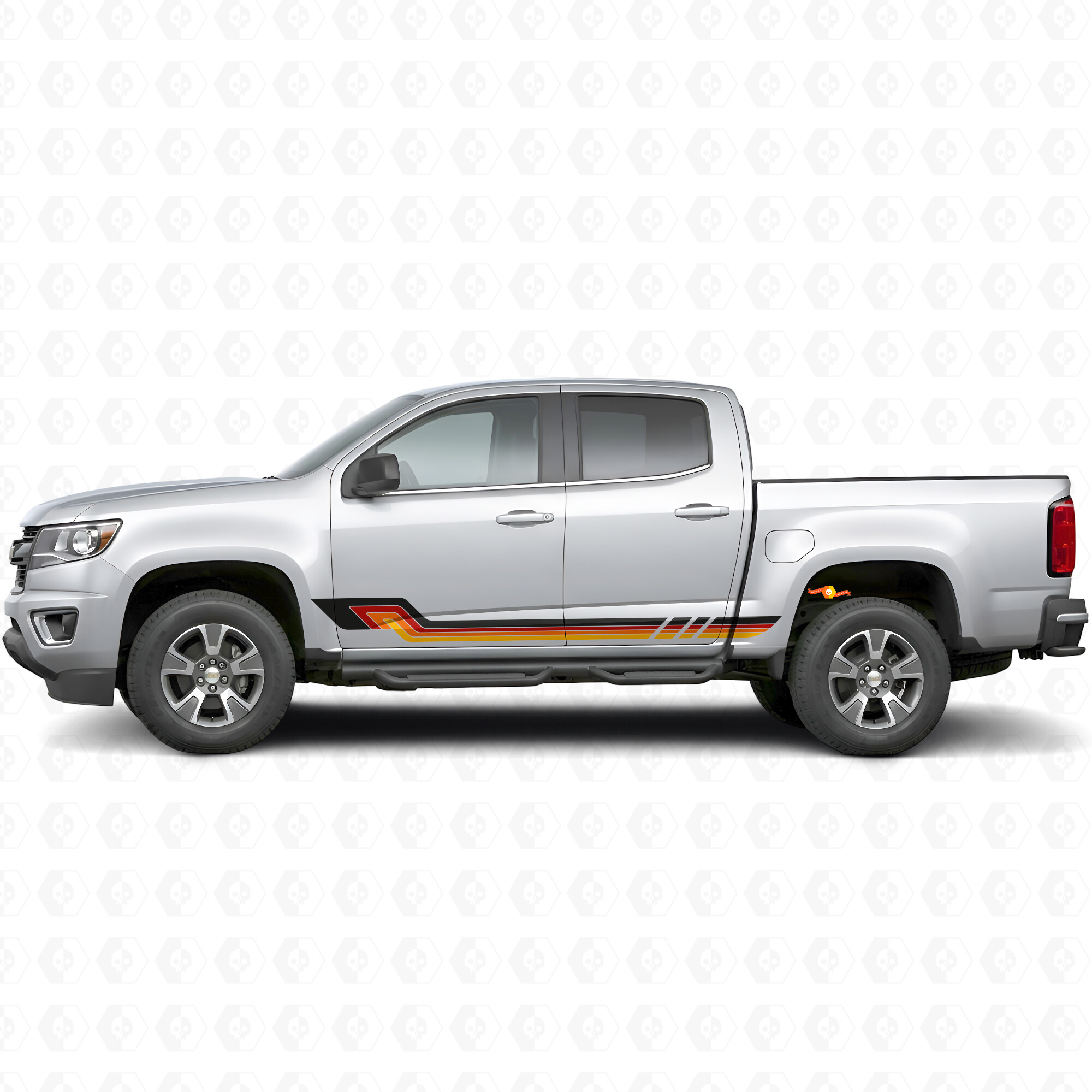 Rayas de vinilo retro paralelas para puertas y paneles de estribo para Chevrolet Colorado 2ª generación 2015-2022
