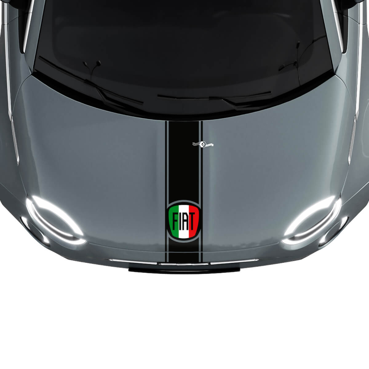 Franja de capó con la bandera de Italia Calcomanía Gráfica para Fiat 500
