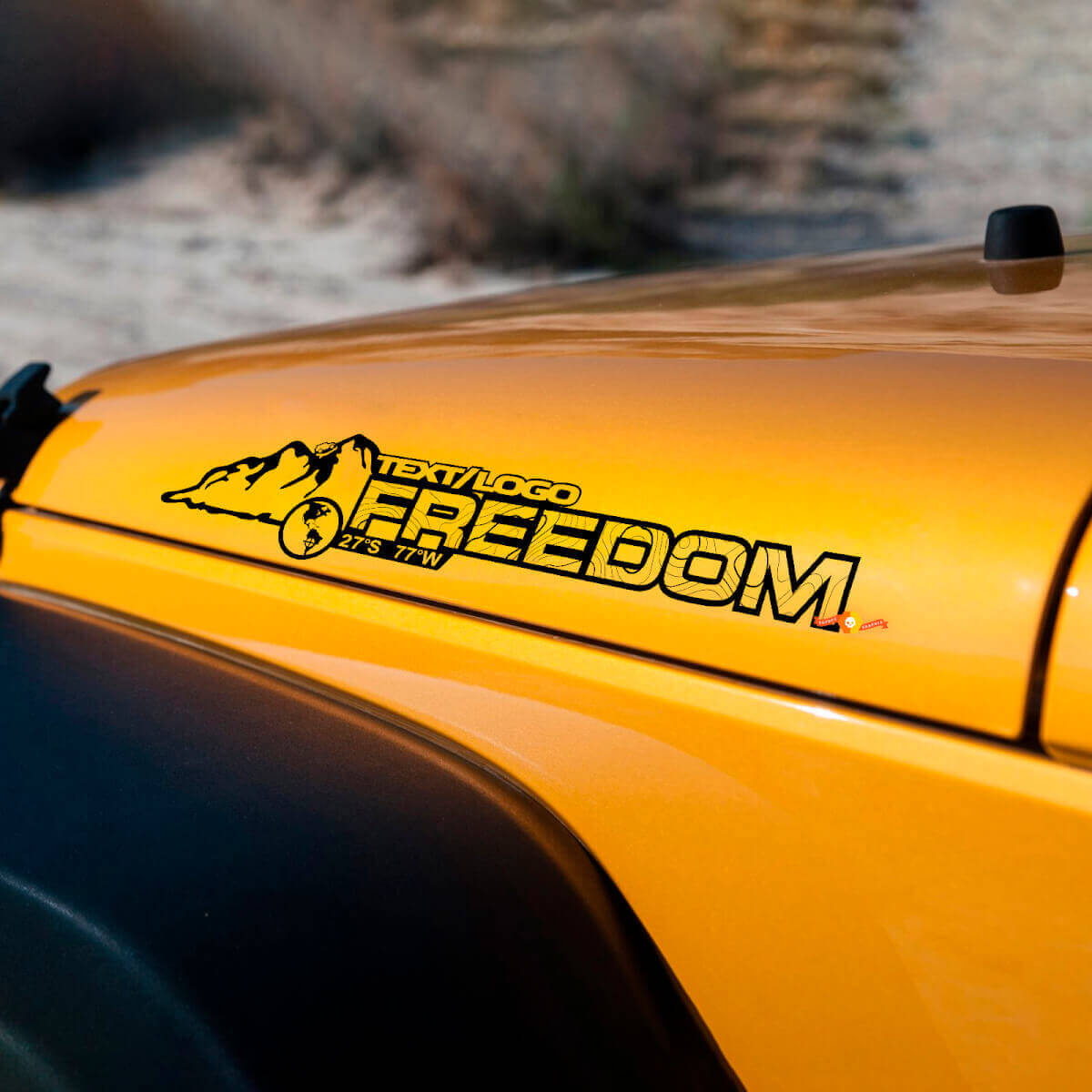 Kit de adhesivos de vinilo personalizados para capó estilo Mountain para Jeep Wrangler